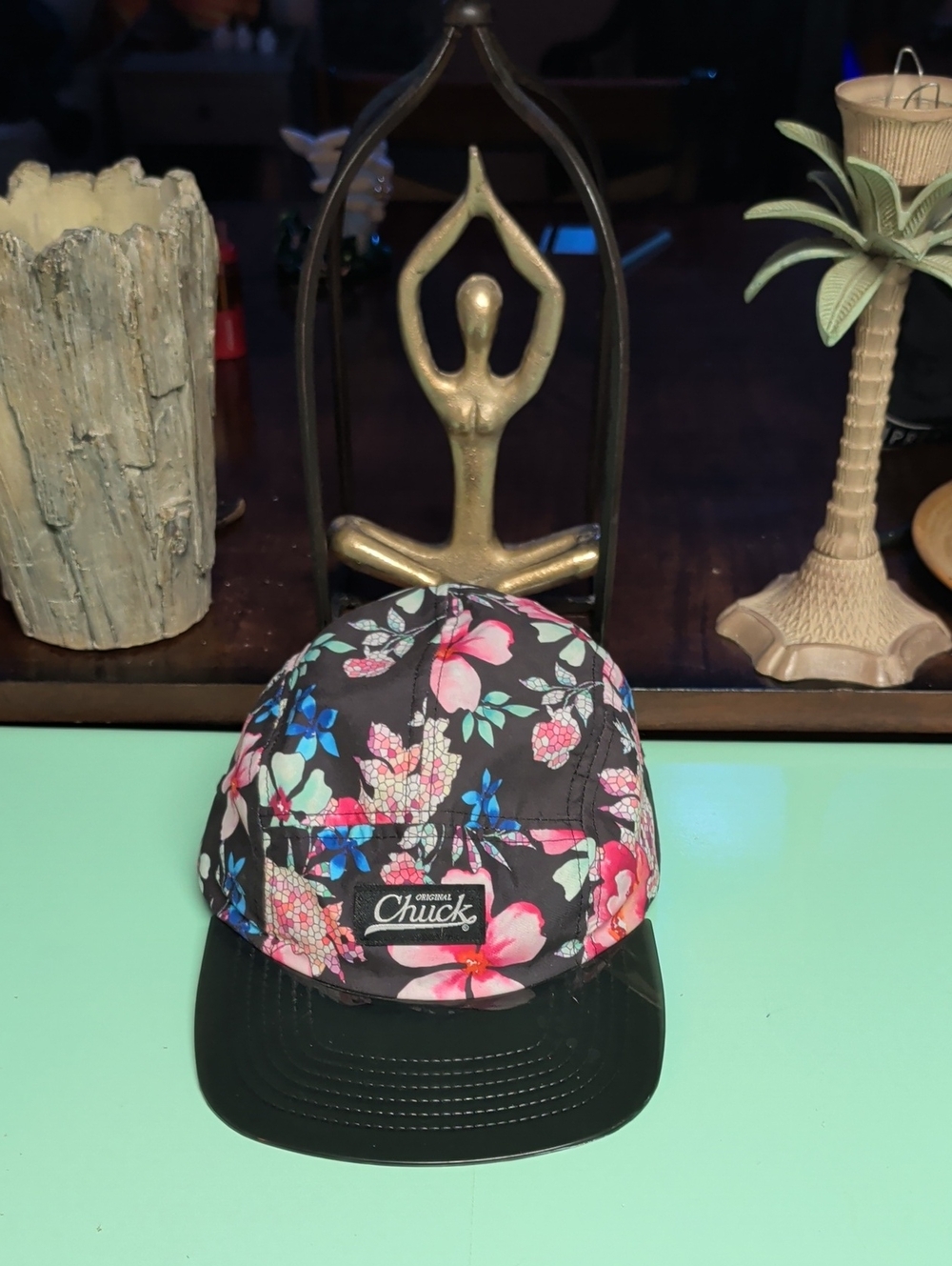 Chuck Hat With Floral And Black Design!